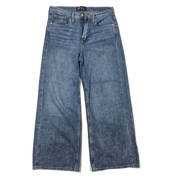 Gap Denim High Rise Wide Leg Jeans Women’s 4/27S Short 100% Cotton - Picture 1 of 7